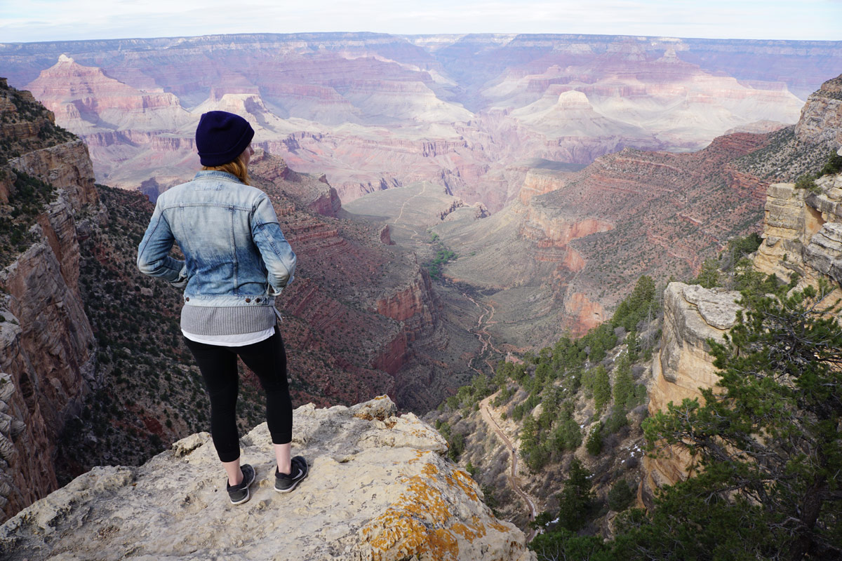 Allison hiking in nikes